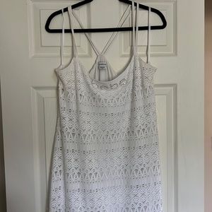 White lace Bebe maxi dress